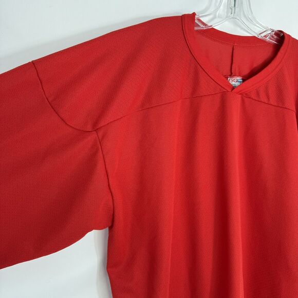 Vintage CCM Air-Knit Red BLANK Hockey Jersey Mens XL Canada Made - Picture 8 of 16